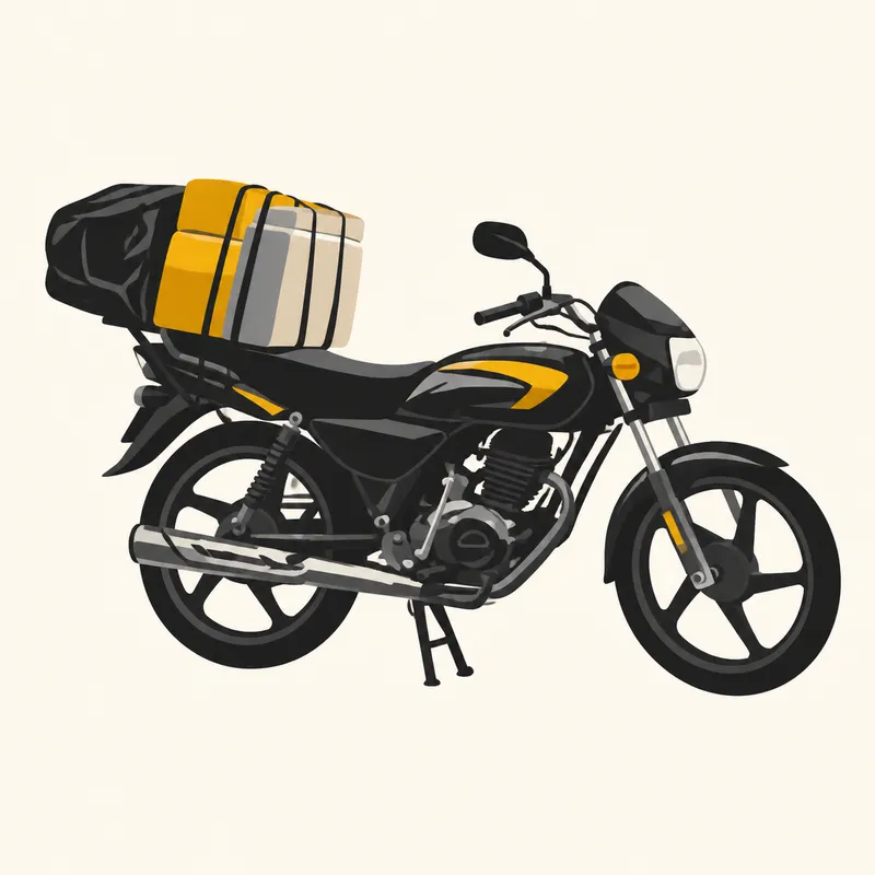 Ilustración: moto de mensajería.